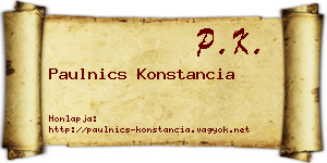 Paulnics Konstancia névjegykártya